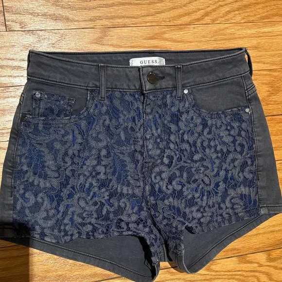 GUESS Dark Blue and Black Lace set bustier and short - Picture 14 of 16